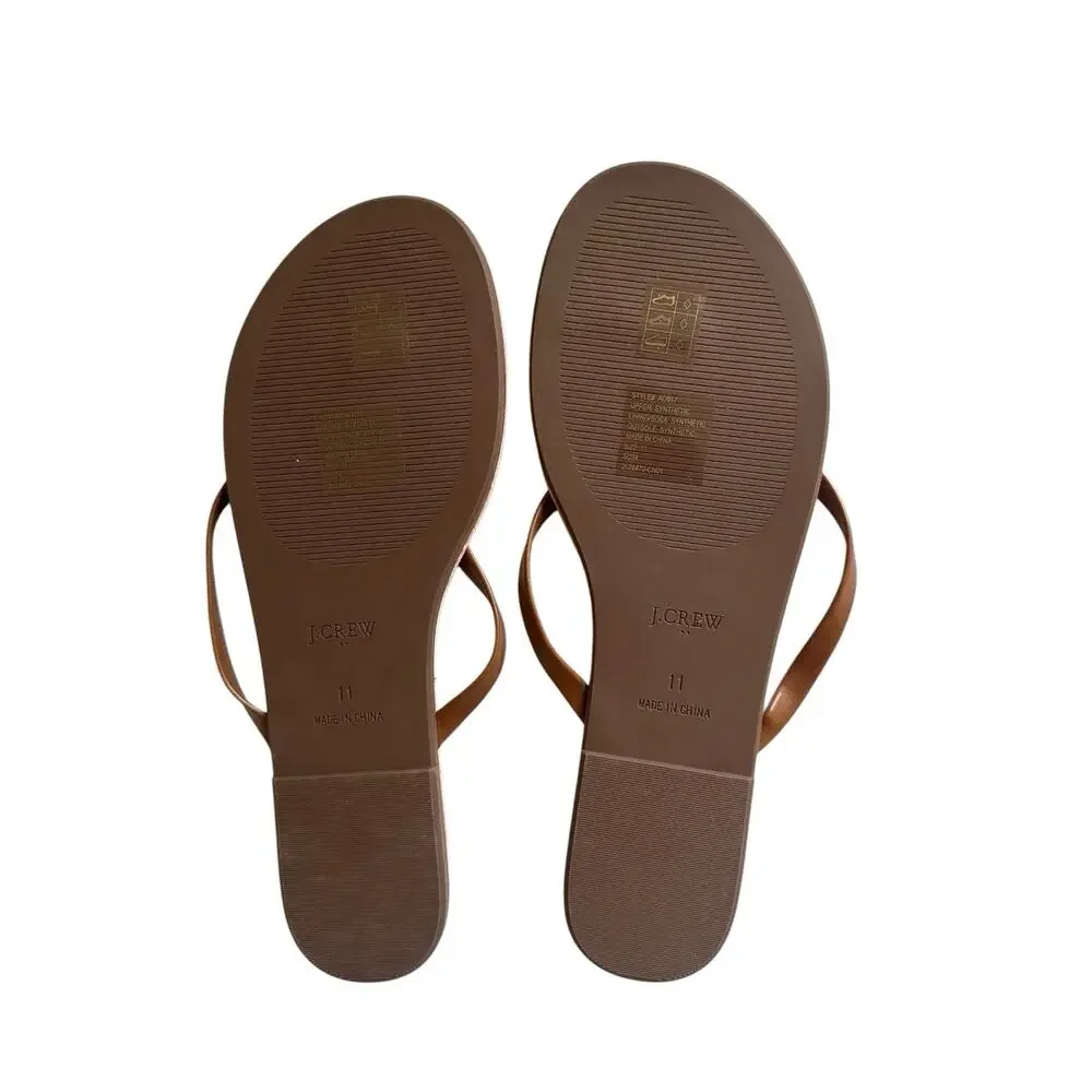 J.Crew Womens Size 11 Brown Flip Flop Sandals Thong Flat New